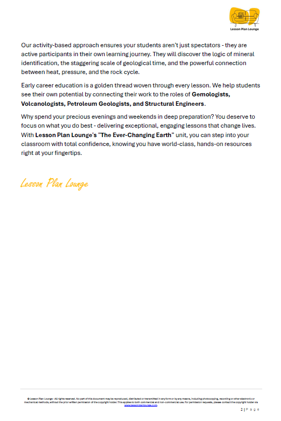 Earth & Space Sciences - Rocks & Minerals Igenous, Sedimentary and Metamorphic - Year/ Grade 4-8