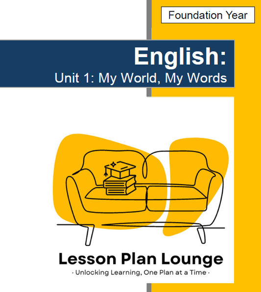 English Lesson Plans - Literacy, Literature, Reading Writing  - Foundation Year/ Prep Year/ Kindergarten