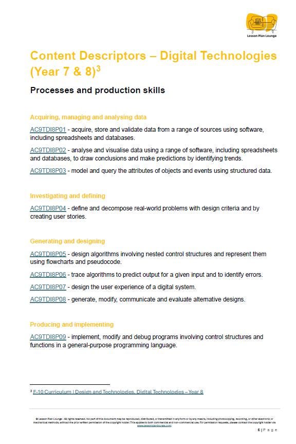 Lesson Plan Lounge - Digital Technologies - School recycling Tracker - Year 7 to 8