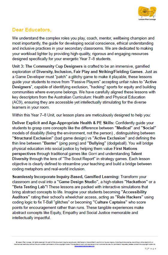 Educational document on community design, inclusion, and engagement strategies for teachers and students.