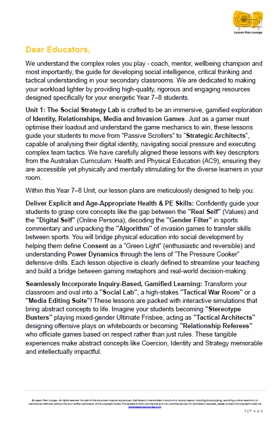 Educational document about social intelligence and critical thinking for secondary students, with a logo at the top right corner.