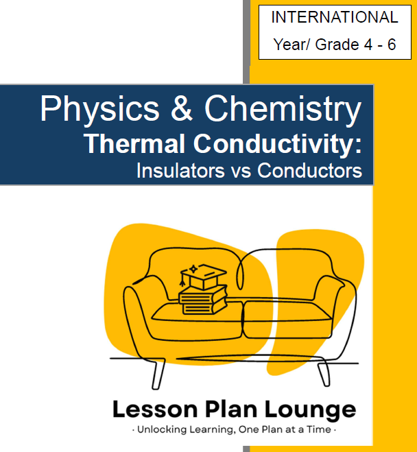 Lesson Plan Lounge - Lesson Plans Physics and Chemistry – Thermal Conductivity Insulators vs Conductors – Year/ Grade 3-6