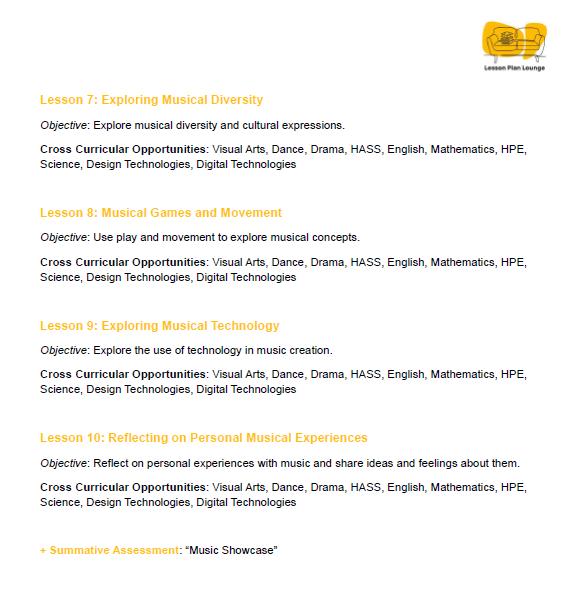 Lesson Plan Lounge - Lesson Plans The Arts Curriculum – Music, Drama, Visual Arts, Dance and Media Arts – Foundation Year/ Kindergarten/ Prep Year