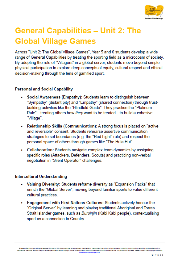 The Global Village Games": A gamified Year 5-6 HPE unit that 'hacks' the Australian Curriculum V9.0 to turn every student into an inclusive, empathetic 'Villager'