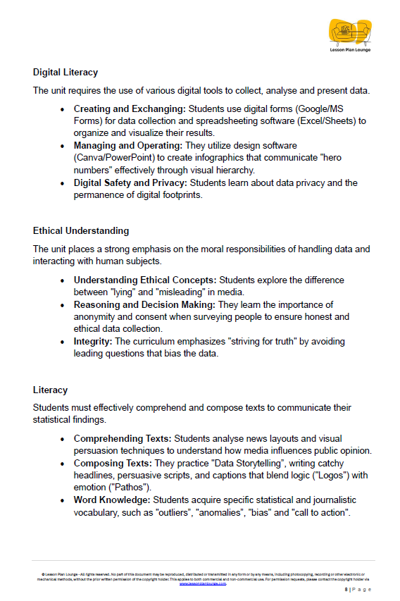 Educational document on digital literacy with text and a logo at the top.