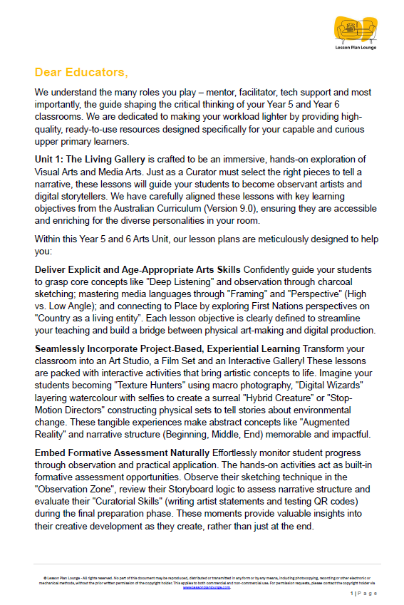 Educational document for Year 5 and Year 6 teachers with lesson plans and resources.