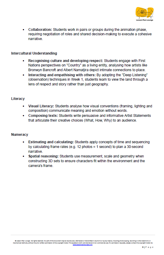 Lesson Plan Lounge - The Arts - Lesson Plan Units - Year 5 to 6