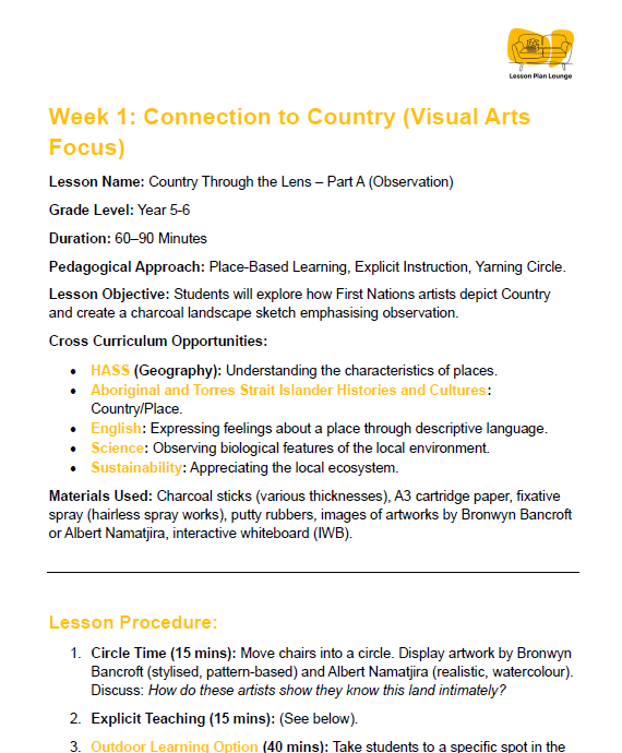 Lesson Plan Lounge - The Arts - Lesson Plan Units - Year 5 to 6