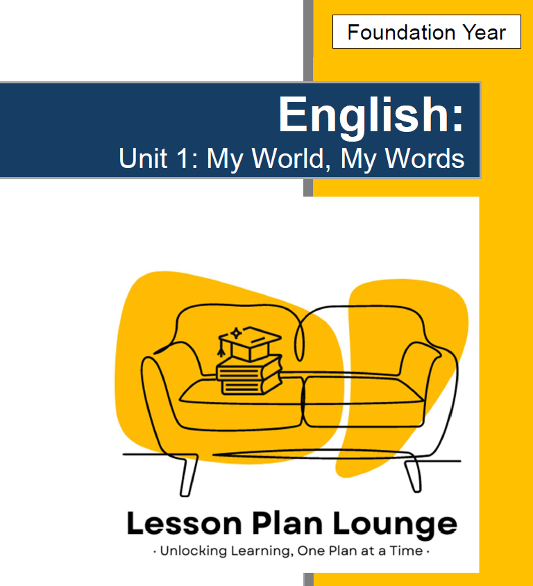 Lesson Plans English - Literature, Literacy, Reading, Writing, Speaking - Foundation Year/ Prep Year/ Kindergarten