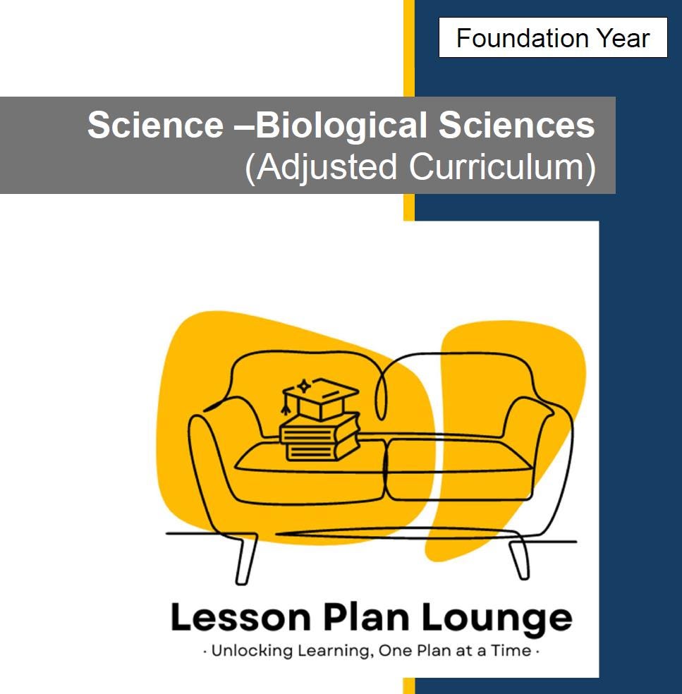 Lesson Plans Science – Biological, Physical and Chemical Sciences - Foundation Year/ Prep Year/ Kindergarten