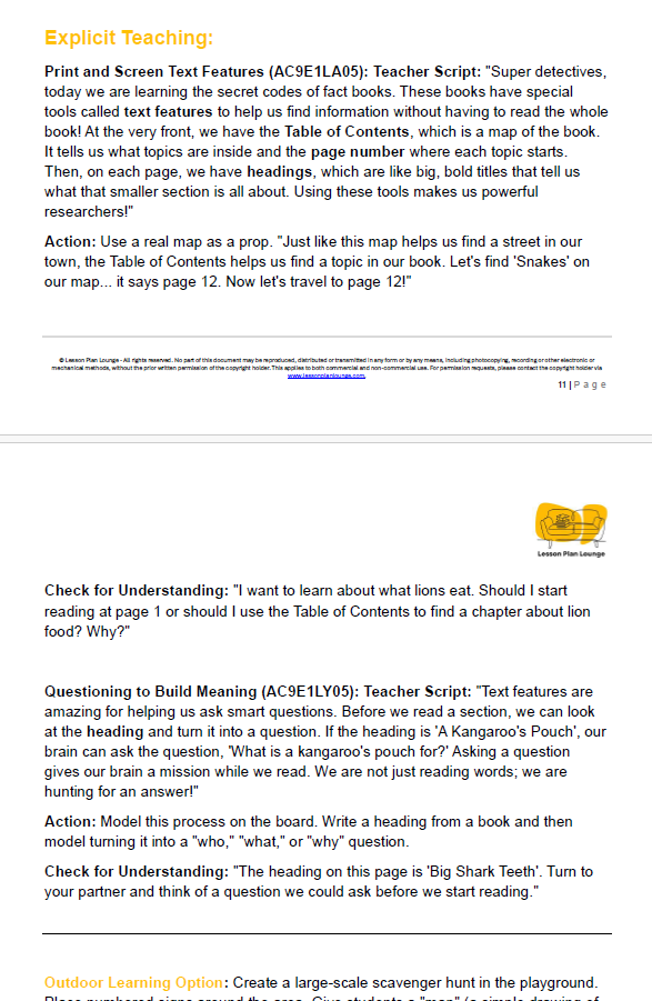 English - Unit 4: Digital Detectives and Text Testers - LESSON PLANS - Year 1