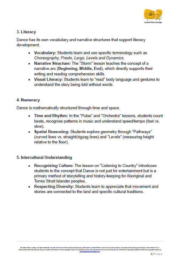 The Arts - Unit 1: Beats, Bodies and Bushland - LESSON PLANS - Year 1&2