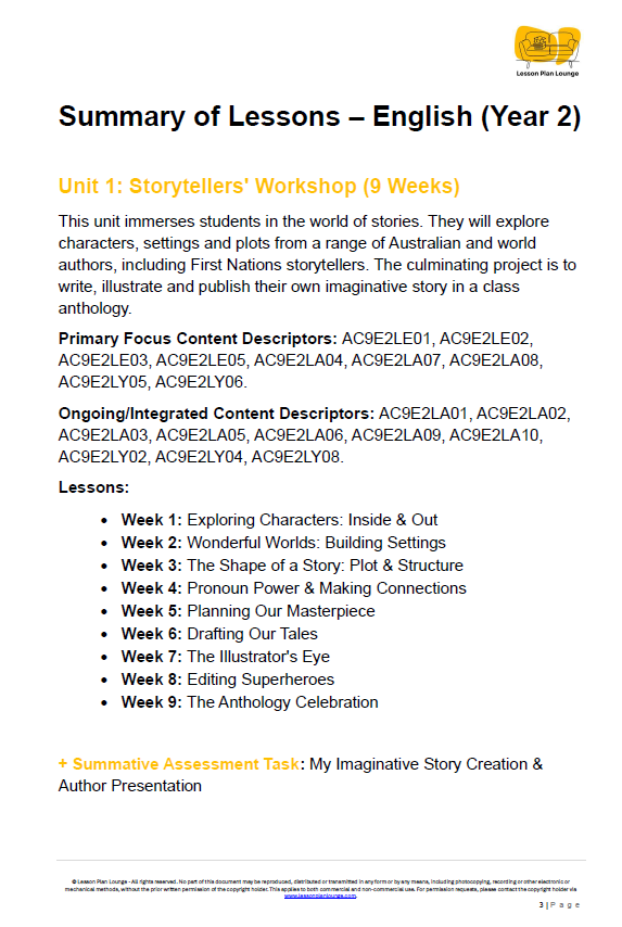 Year 2 English Bundle: Master Storytellers, Researchers & Advocates (Units 1-4) - Year 2
