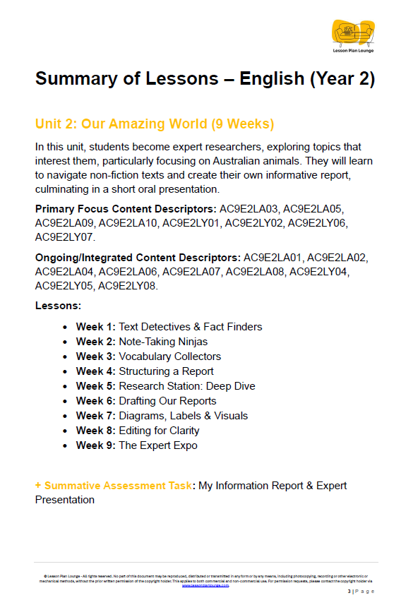 Year 2 English Bundle: Master Storytellers, Researchers & Advocates (Units 1-4) - Year 2