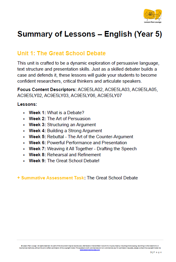 Year 5 English Bundle: Debaters, Historians & Linguistic Detectives (Units 1-4) - Year 5