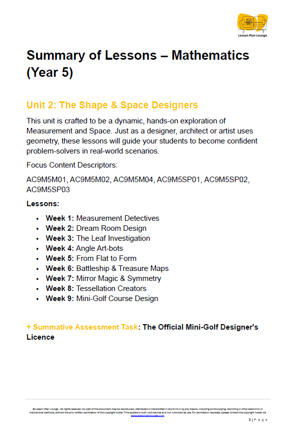 Year 5 Mathematics Bundle: Architects, Designers & Data Detectives (Units 1-4) - Year 5