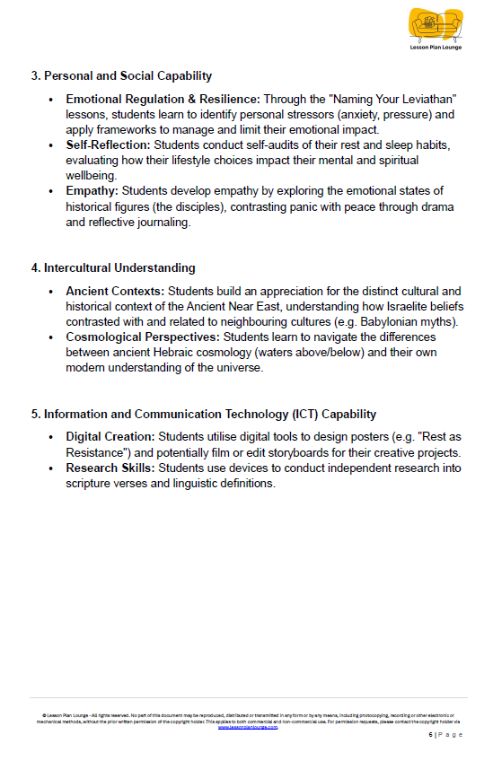 Into the Deep: Chaos, Creation & Christ - Studies of Religion - LESSON PLANS - Year 7 - 12