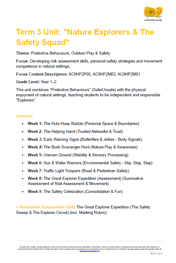 The Complete Year 1 & 2 Health & PE Collection: Building "Super Kids" & Safe Explorers - LESSON PLANS + Student Workbooks - Year 1 & 2