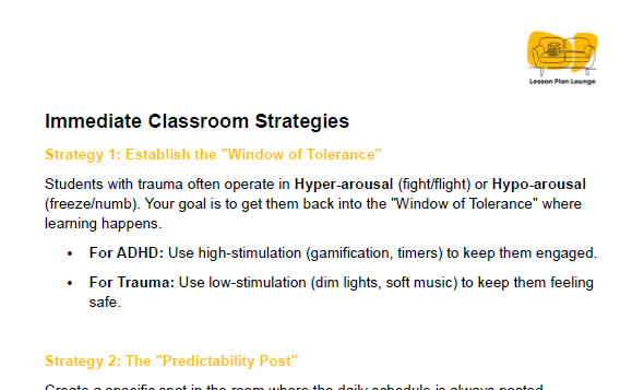 FREE Download: Classroom "At-a-Glance" Checklist: ADHD vs. Trauma-Informed Behaviours