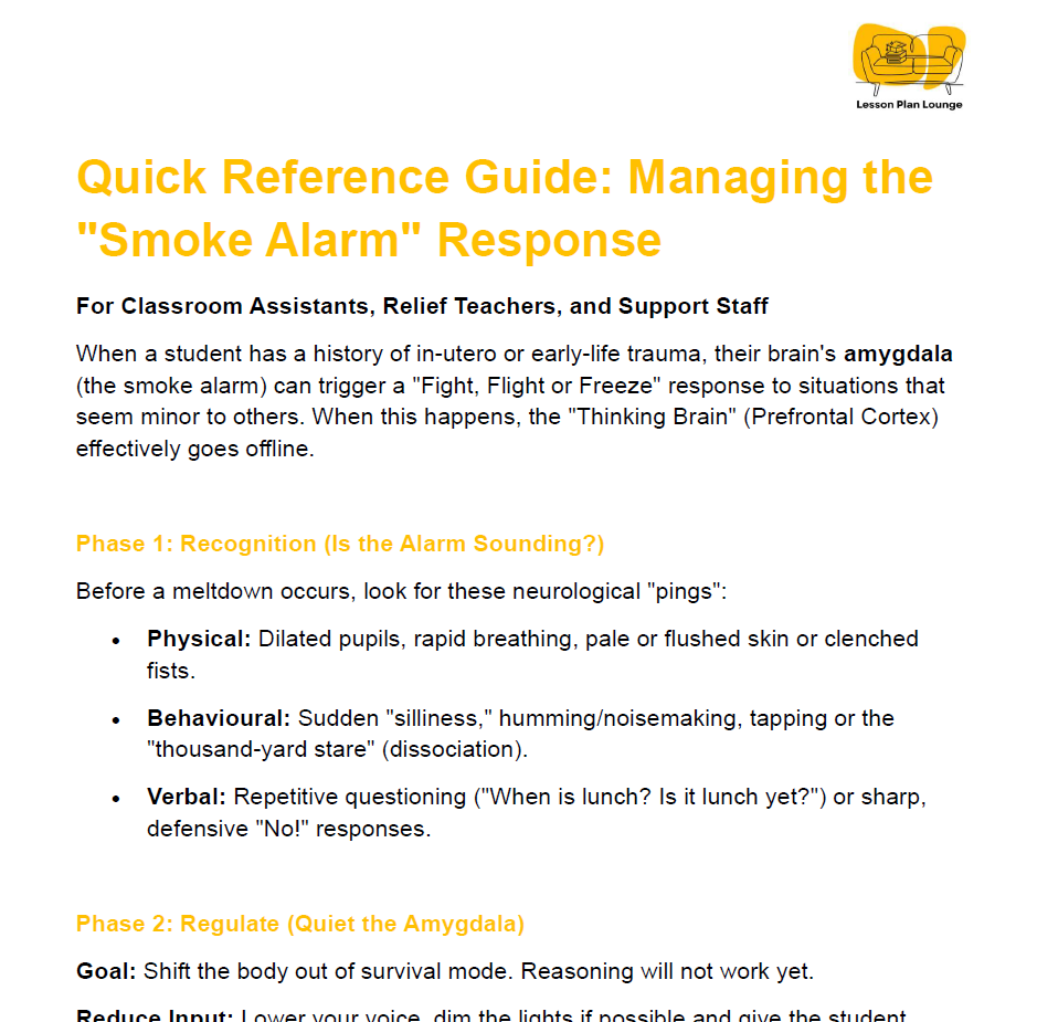 FREE Download - Quick Reference Guide: Managing the "Smoke Alarm" Response