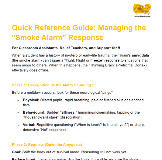 FREE Download - Quick Reference Guide: Managing the "Smoke Alarm" Response