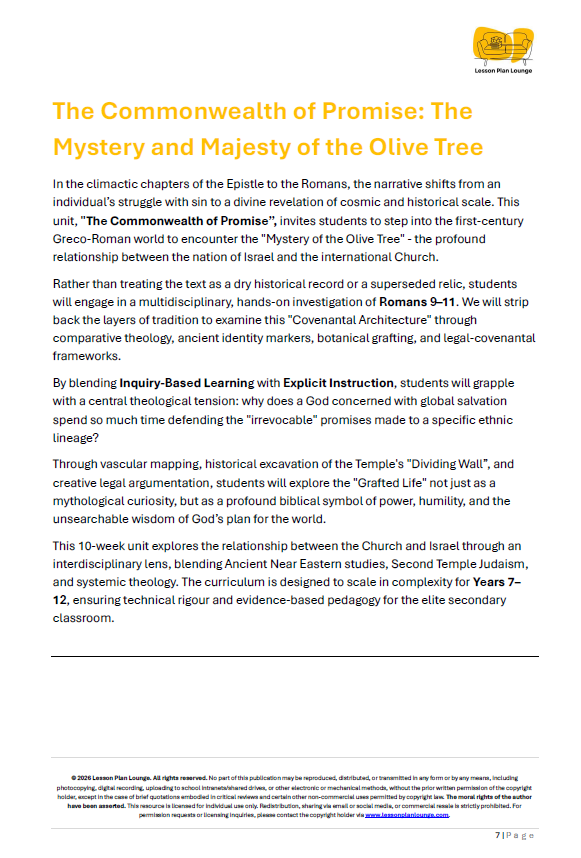 The Commonwealth of Promise: The Mystery and Majesty of the Olive Tree - Studies of Religion - Year 7-12
