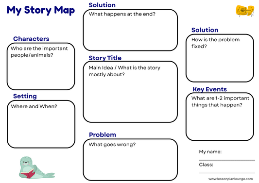 FREE Worksheet - English - Story Map 2 (Blue) - Primary Education