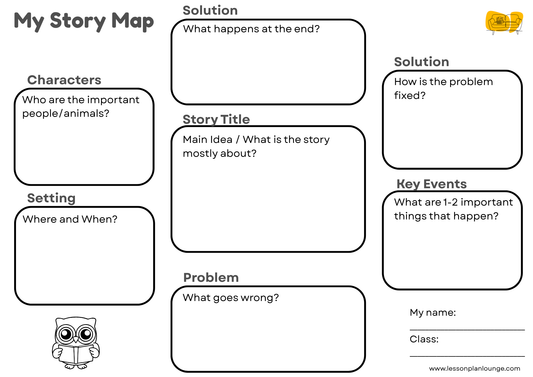 FREE Worksheet - English - Story Map 2 (Grey) - Primary Education