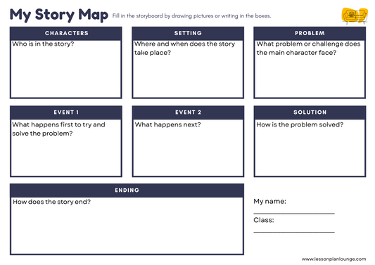 FREE Worksheet - English - Story Map (Black & White) - Primary Education