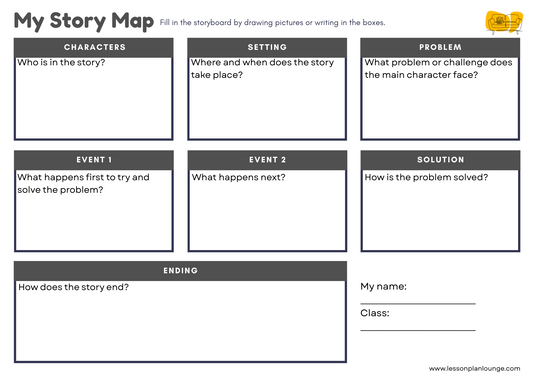 FREE Worksheet - English - Story Map (Grey) - Primary Education