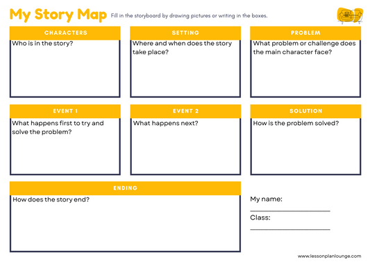 FREE Worksheet - English - Story Map (Yellow) - Primary Education