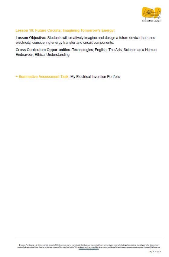 Science - Physical Sciences: 10 Lesson Plans + 1 Summative Assessment and FREE Student Workbook (Year 6)