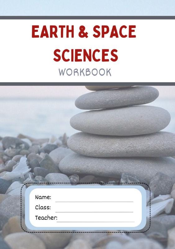 Science - Earth and Space Sciences: 10 Lesson Plans + 1 Summative Assessment + FREE Student WORKBOOK (Year 8)