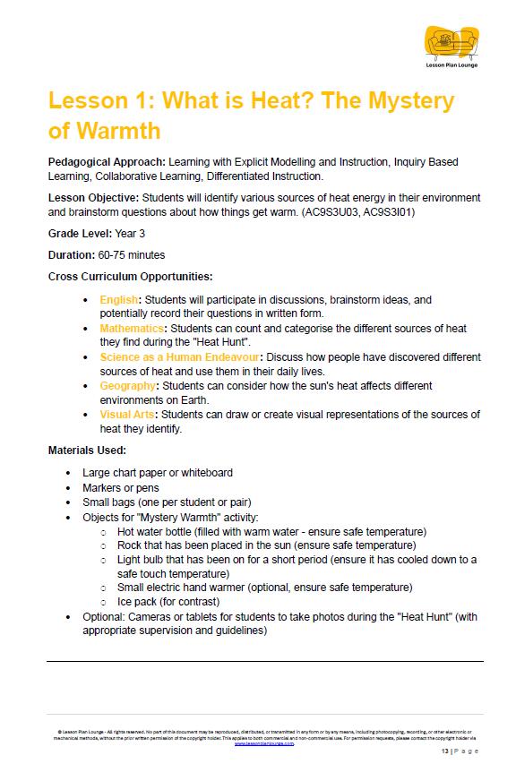 Science - Physical Sciences: Lesson Plans (9 lessons) + 1 Summative Assessment + FREE Student Workbook (Year 3)