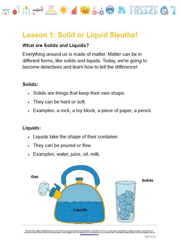 Science - Chemical Sciences: Lesson Plans (9 lessons) + 1 Summative Assessment + FREE Student Workbook (Year 3)