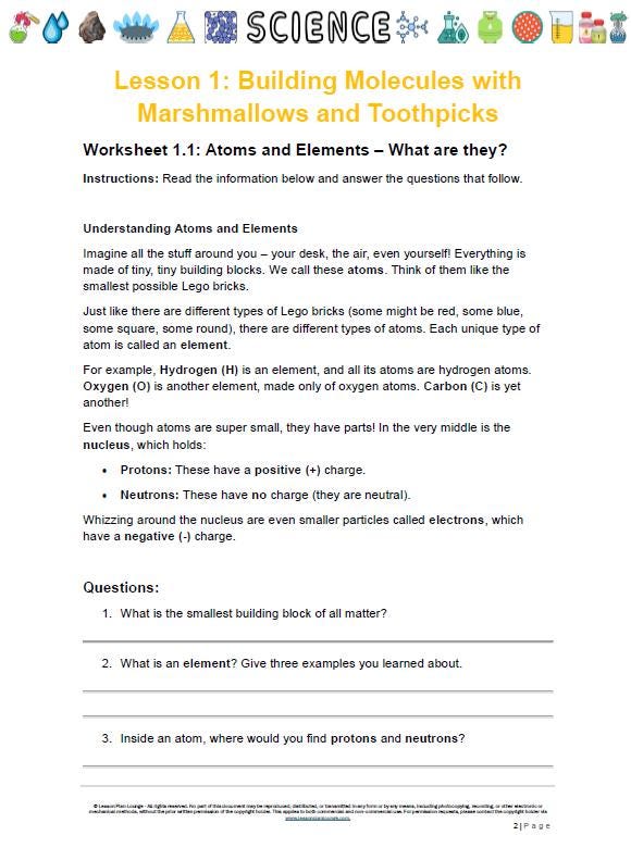 Science - Chemical Sciences: 10 Lesson Plans + 1 Summative Assessment Task + FREE Student WORKBOOK (Year 8)